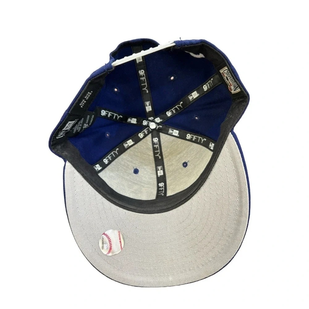 New Era Brooklyn Snapback Hat Blue White Embroidered Logo‎ Adjustable Mens